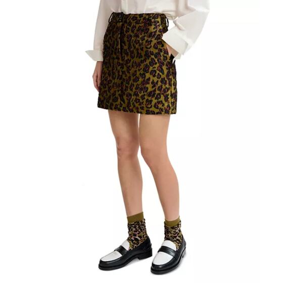 Essentiel Antwerp Leopard Jacquard Mini Skirt 8 - Picture 3 of 8